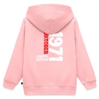 1971 Oktober Limited Edition 52. Geburtstag Deko - Kinder Premium Organic Zip Hoodie - Rosa - Hinten - AI Model Kid Female (0cm)