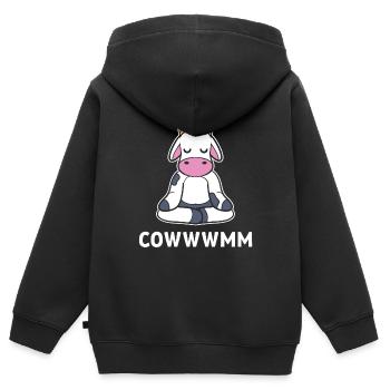 Kuhliebhaber Herder - Kinder Premium Organic Zip Hoodie - Schwarz - Hinten - AI Model Kid Male (0cm)