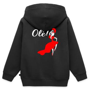 Spanien Flamenco Flamenco -Tänzer - Kinder Premium Organic Zip Hoodie - Schwarz - Hinten - AI Model Kid Male (0cm)