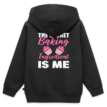 Zutaten backen Konditor - Kinder Premium Organic Zip Hoodie - Schwarz - Hinten - AI Model Kid Male (0cm)