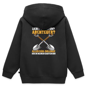 Hobbygärtner Garten - Kinder Premium Organic Zip Hoodie - Schwarz - Hinten - AI Model Kid Male (0cm)