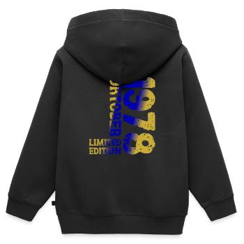 1978 Oktober Limited Edition 45. Geburtstag Deko - Kinder Premium Organic Zip Hoodie - Schwarz - Hinten - AI Model Kid Male (0cm)
