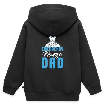 Krankenschwester Vater Notfall Krankenschwester - Kinder Premium Organic Zip Hoodie - Schwarz - Hinten - AI Model Kid Male (0cm)