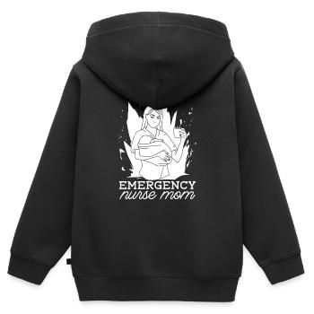 Krankenschwester Mutter Notfall Krankenschwester - Kinder Premium Organic Zip Hoodie - Schwarz - Hinten - AI Model Kid Male (0cm)