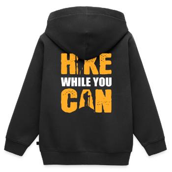 Wanderberg Backpacker - Kinder Premium Organic Zip Hoodie - Schwarz - Hinten - AI Model Kid Male (0cm)