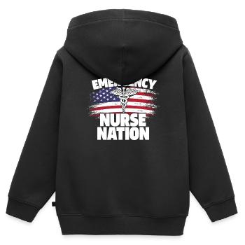 Krankenschwester US Flagge - Kinder Premium Organic Zip Hoodie - Schwarz - Hinten - AI Model Kid Male (0cm)