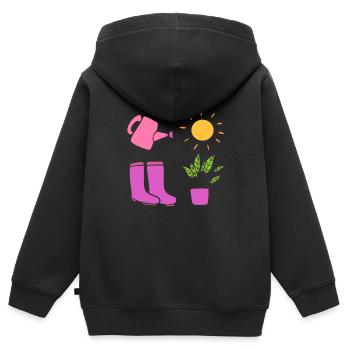 Botanisch Gärtner - Kinder Premium Organic Zip Hoodie - Schwarz - Hinten - AI Model Kid Male (0cm)