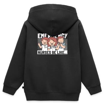 Krankenschwester Lustig Notfall Krankenschwester - Kinder Premium Organic Zip Hoodie - Schwarz - Hinten - AI Model Kid Male (0cm)
