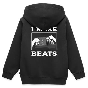 I Make Beats Singer Songwriter - Kinder Premium Organic Zip Hoodie - Schwarz - Hinten - AI Model Kid Male (0cm)