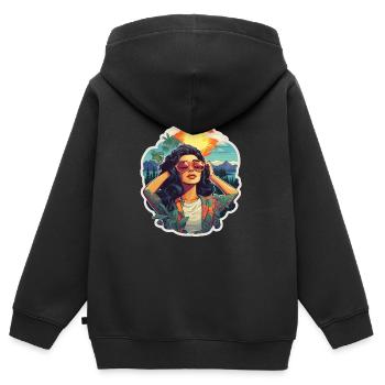 Urlaub & Entspannung - Kinder Premium Organic Zip Hoodie - Schwarz - Hinten - AI Model Kid Male (0cm)