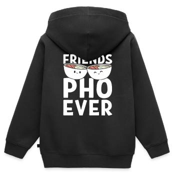 Friends Pho-Ever Koch - Kinder Premium Organic Zip Hoodie - Schwarz - Hinten - AI Model Kid Male (0cm)