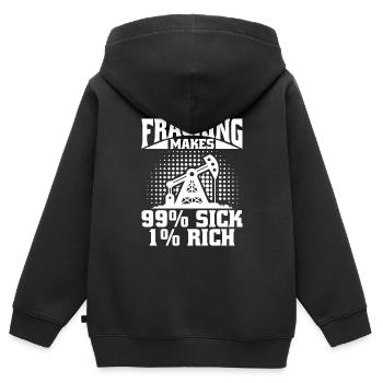 Ölfeld Bohrinsel Fracking - Kinder Premium Organic Zip Hoodie - Schwarz - Hinten - AI Model Kid Male (0cm)