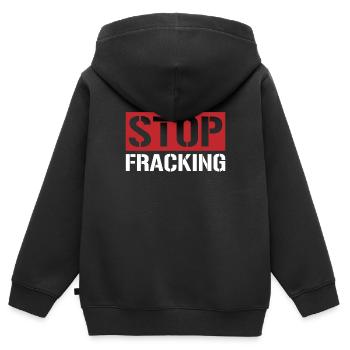 Ölfeld Bohrinsel Fracking - Kinder Premium Organic Zip Hoodie - Schwarz - Hinten - AI Model Kid Male (0cm)