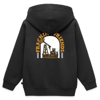 Ölfeld Bohrinsel Fracking - Kinder Premium Organic Zip Hoodie - Schwarz - Hinten - AI Model Kid Male (0cm)