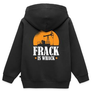 Fracturation hydraulique d’une plate-forme pétrolière - Sweat Premium à capuche zippé enfant bio - noir - Dos - AI Model Kid Male (0cm)