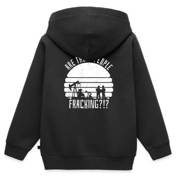Ölfeld Bohrinsel Fracking - Kinder Premium Organic Zip Hoodie - Schwarz - Hinten - AI Model Kid Male (0cm)