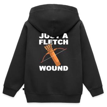 Just A Fletch Wound Bogenschützenlehrer - Kinder Premium Organic Zip Hoodie - Schwarz - Hinten - AI Model Kid Male (0cm)