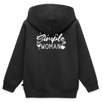 Café Café Simple Café Vin - Sweat Premium à capuche zippé enfant bio - noir - Dos - AI Model Kid Male (0cm)
