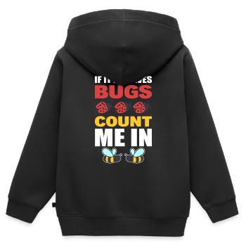 Bugs Liebhaber Fehlersammler - Kinder Premium Organic Zip Hoodie - Schwarz - Hinten - AI Model Kid Male (0cm)