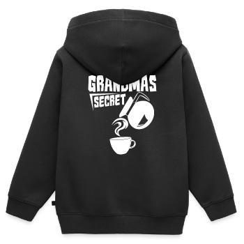 Coffee Cafe Grandma Coffee Wine Grandmas Secret - Kids Premium Organic Zip-up Hoodie - black - Back - AI Model Kid Male (0cm)