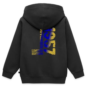 1957 November Limited Edition 66. Geburtstag Deko - Kinder Premium Organic Zip Hoodie - Schwarz - Hinten - AI Model Kid Male (0cm)
