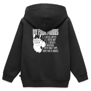 Lama Llama - Sweat Premium à capuche zippé enfant bio - noir - Dos - AI Model Kid Male (0cm)
