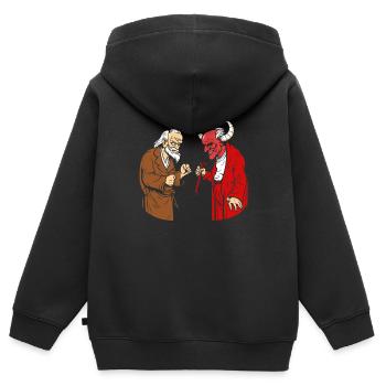 Christian Christianity Funny - Kids Premium Organic Zip-up Hoodie - black - Back - AI Model Kid Male (0cm)