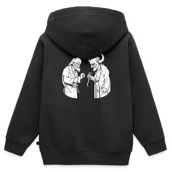 Christian Christianity Funny - Kids Premium Organic Zip-up Hoodie - black - Back - AI Model Kid Male (0cm)