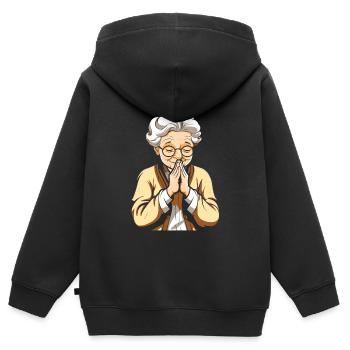 Christ Christentum Beten - Kinder Premium Organic Zip Hoodie - Schwarz - Hinten - AI Model Kid Male (0cm)
