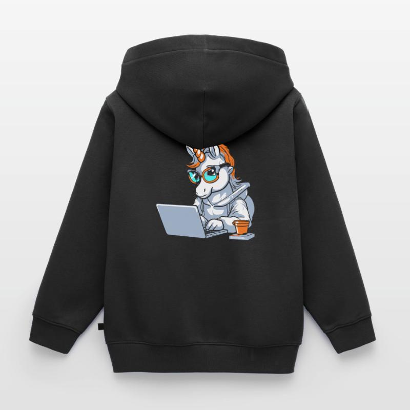 Entwickler Coder Programmierer Kaffee Kinder Premium Organic Zip Hoodie