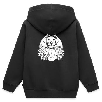 Hobbygärtner Garten - Kinder Premium Organic Zip Hoodie - Schwarz - Hinten - AI Model Kid Male (0cm)
