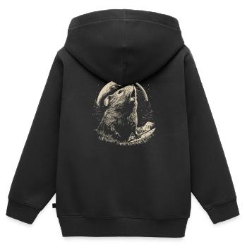 Guinea Pig Guinea Pig Moon - Kids Premium Organic Zip-up Hoodie - black - Back - AI Model Kid Male (0cm)