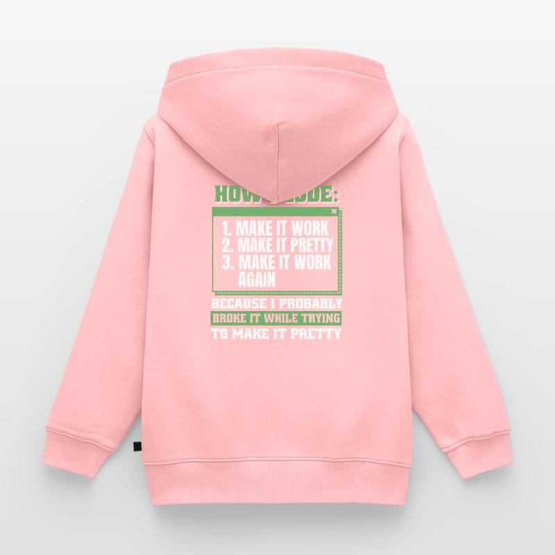 Entwickler Coder Programmierer Kinder Premium Organic Zip Hoodie