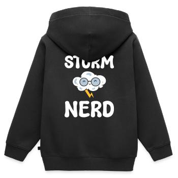Meteorologie Regen Wetterfrosch - Kinder Premium Organic Zip Hoodie - Schwarz - Hinten - AI Model Kid Male (0cm)