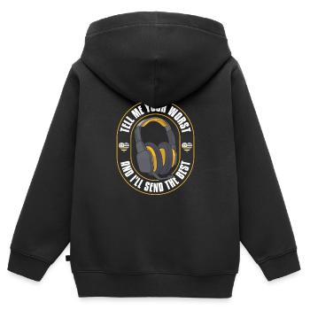 Centre d'opérations du centre de contrôle des appels d'urgence - Sweat Premium à capuche zippé enfant bio - noir - Dos - AI Model Kid Male (0cm)