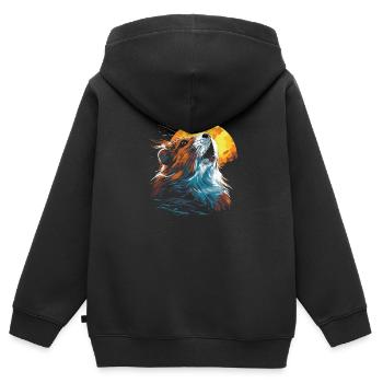 Guinea Pig Guinea Pig Sun - Kids Premium Organic Zip-up Hoodie - black - Back - AI Model Kid Male (0cm)