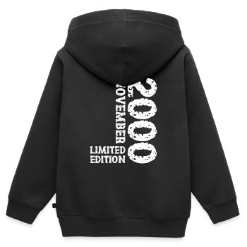 2000 November Limited Edition 23. Geburtstag Deko - Kinder Premium Organic Zip Hoodie - Schwarz - Hinten - AI Model Kid Male (0cm)