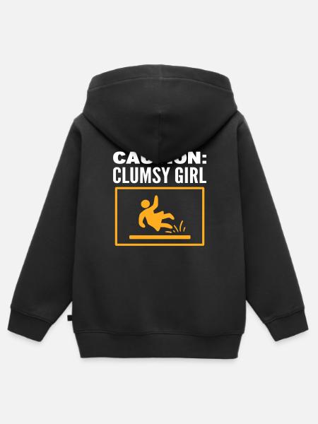 Ungeschicktes Mädchen Hausmeister - Kinder Premium Organic Zip Hoodie - Schwarz