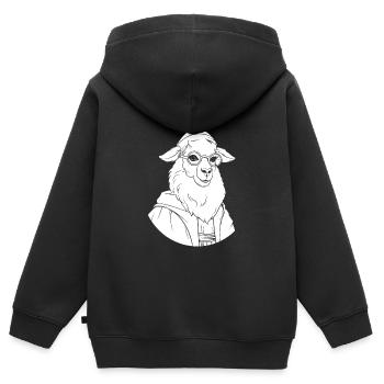 Christian Christianity Lama - Kids Premium Organic Zip-up Hoodie - black - Back - AI Model Kid Male (0cm)