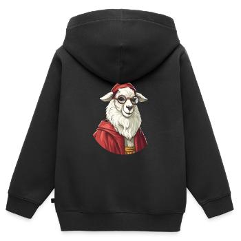 Christian Christianity Lama - Kids Premium Organic Zip-up Hoodie - black - Back - AI Model Kid Male (0cm)