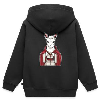Christian Christianity Lama - Kids Premium Organic Zip-up Hoodie - black - Back - AI Model Kid Male (0cm)