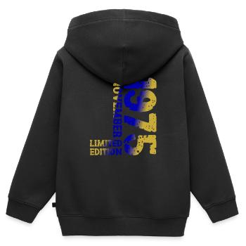 Décoration du 48e anniversaire en édition limitée de novembre 1975 - Sweat Premium à capuche zippé enfant bio - noir - Dos - AI Model Kid Male (0cm)