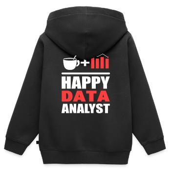 Glücklicher Datenanalyst Systemanalytiker - Kinder Premium Organic Zip Hoodie - Schwarz - Hinten - AI Model Kid Male (0cm)