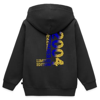 2004 Dezember Limited Edition 19. Geburtstag Deko - Kinder Premium Organic Zip Hoodie - Schwarz - Hinten - AI Model Kid Male (0cm)