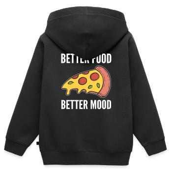 Pizza Stück Pizzabäcker - Kinder Premium Organic Zip Hoodie - Schwarz - Hinten - AI Model Kid Male (0cm)