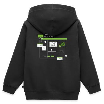 Developer, Coder, Programmer - Kids Premium Organic Zip-up Hoodie - black - Back - AI Model Kid Male (0cm)