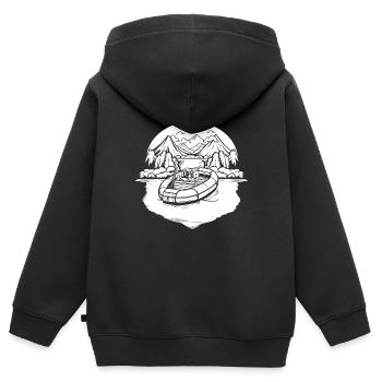 Rafting - Sweat Premium à capuche zippé enfant bio - noir - Dos - AI Model Kid Male (0cm)
