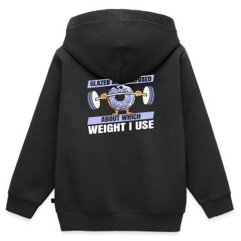 Donut Fitness Witzig Donut Gym - Kinder Premium Organic Zip Hoodie - Schwarz - Hinten - AI Model Kid Male (0cm)