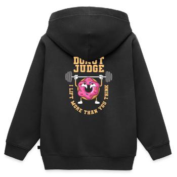 Donut Fitness Donut Gym - Sweat Premium à capuche zippé enfant bio - noir - Dos - AI Model Kid Male (0cm)
