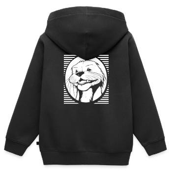 Sourire de Ratel de blaireau au miel - Sweat Premium à capuche zippé enfant bio - noir - Dos - AI Model Kid Male (0cm)